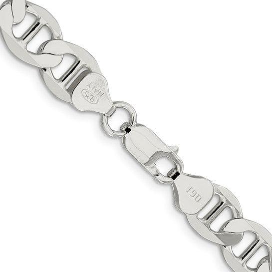 Sterling Silver 8.9mm Semi-Solid Anchor Chain - Seattle Gold Grillz