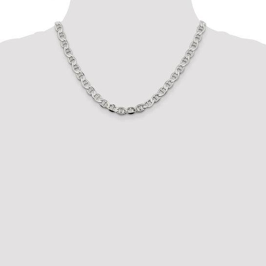 Sterling Silver 8.9mm Semi-Solid Anchor Chain - Seattle Gold Grillz