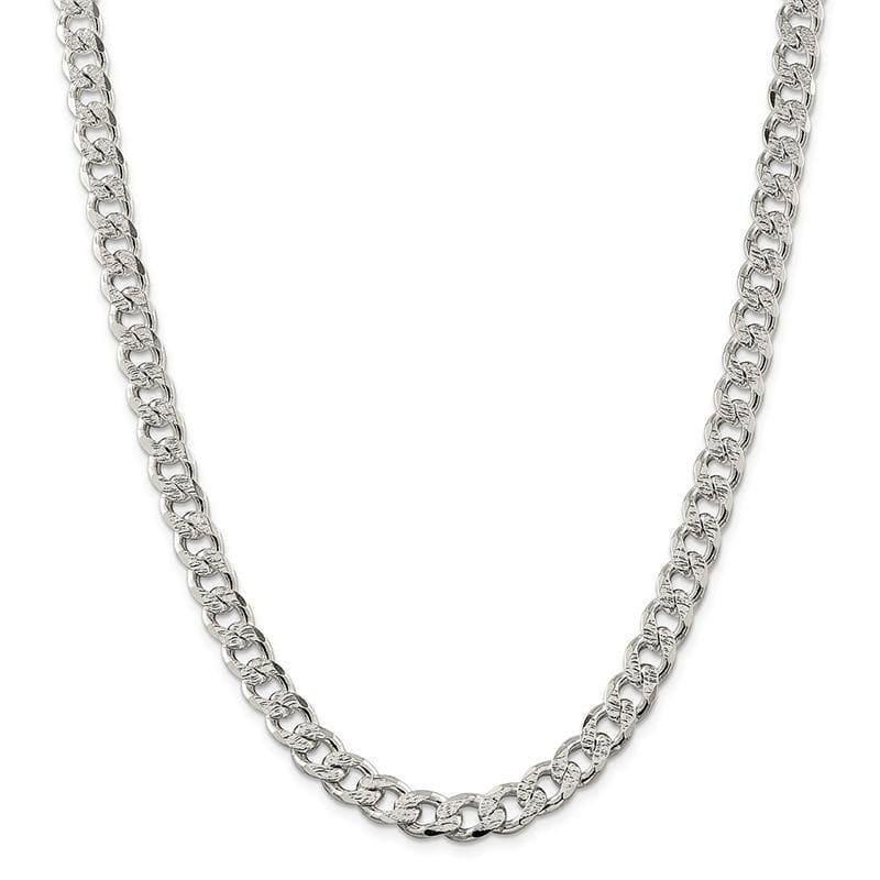 Sterling Silver 9.15mm Pavâ Curb Chain - Seattle Gold Grillz