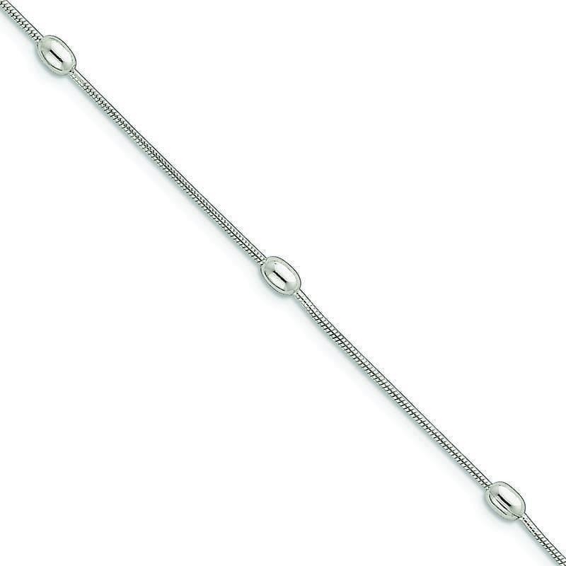 Sterling Silver 9 Anklet | Weight: 4.14 grams, Length: 9mm, Width: mm - Seattle Gold Grillz