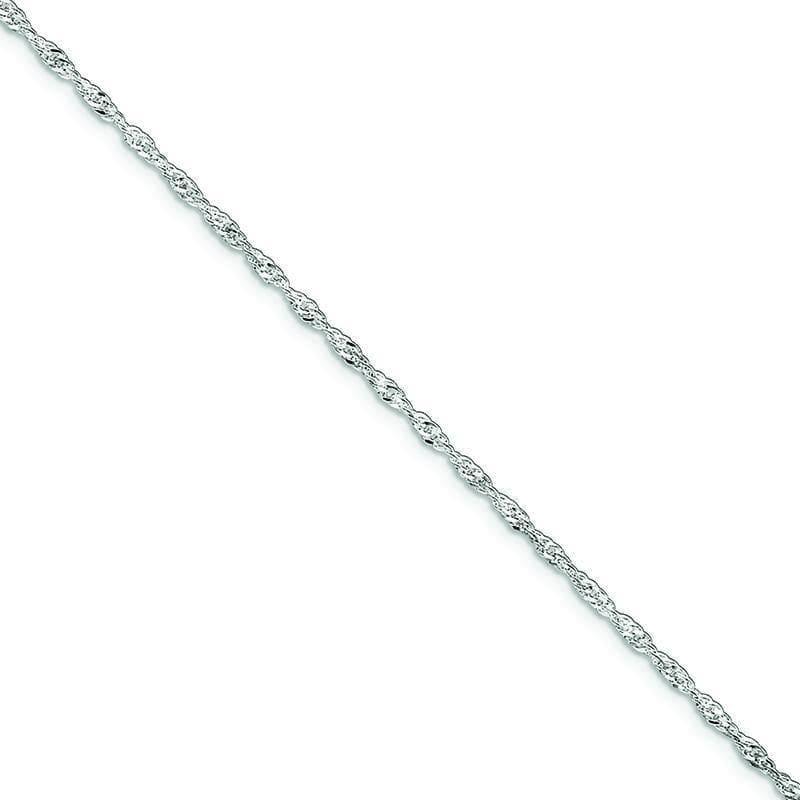 Sterling Silver 9 Singapore w- 1in ext. Chain Anklet - Seattle Gold Grillz