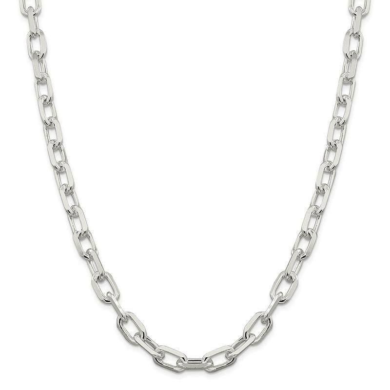 Sterling Silver 9mm Fancy Diamond-cut Open Link Cable Bracelet - Seattle Gold Grillz