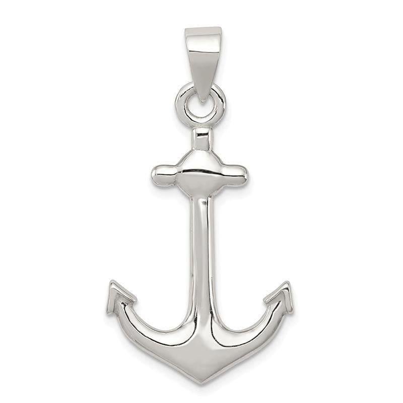 Sterling Silver Anchor Pendant | Weight: 3.67 grams, Length: 33mm, Width: 20mm - Seattle Gold Grillz
