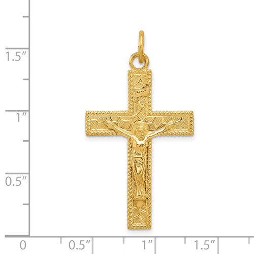 Sterling Silver and 24k Gold -plated INRI Crucifix Pendant - Seattle Gold Grillz
