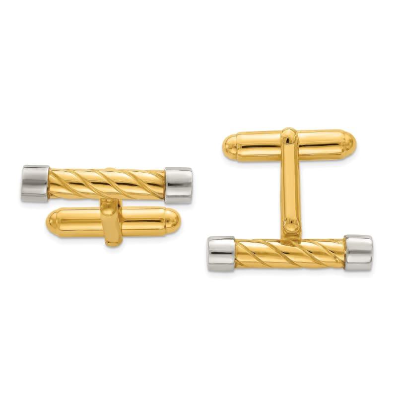 Sterling Silver & Vermeil Bar Cuff Links - Seattle Gold Grillz