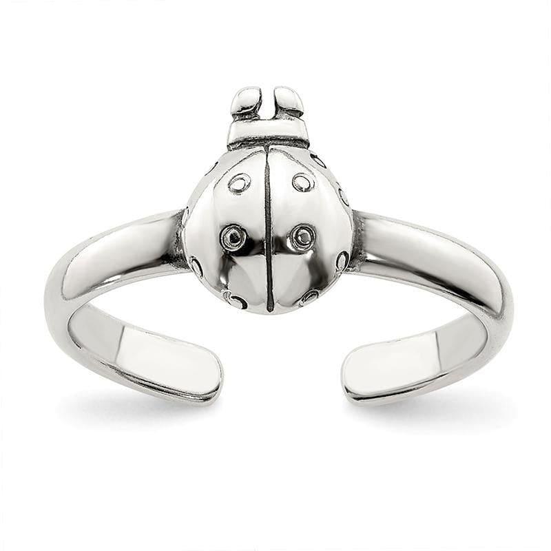 Sterling Silver Antiqued Ladybug Toe Ring - Seattle Gold Grillz
