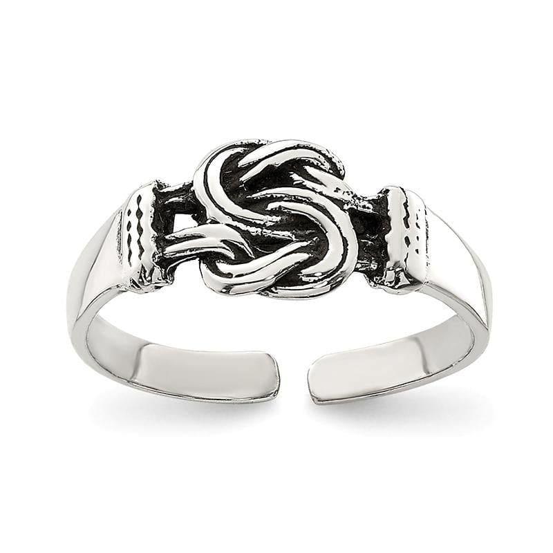Sterling Silver Antiqued Love Knot Toe Ring - Seattle Gold Grillz