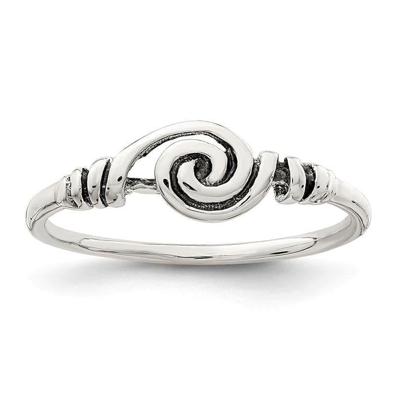 Sterling Silver Antiqued Swirl Ring - Seattle Gold Grillz