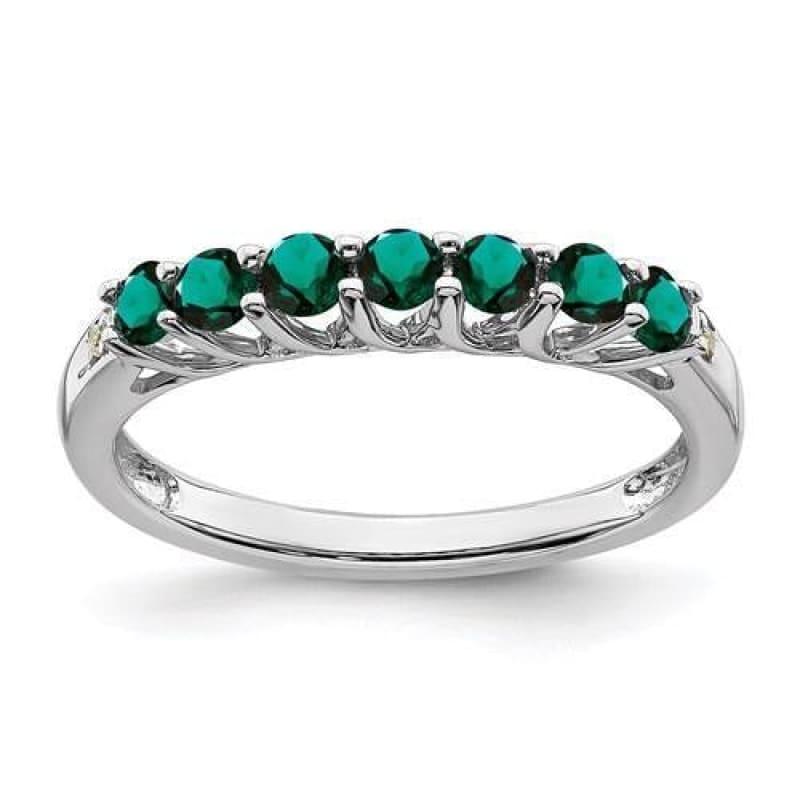 Sterling Silver Created Alexandrite And Diamond Ring - Seattle Gold Grillz