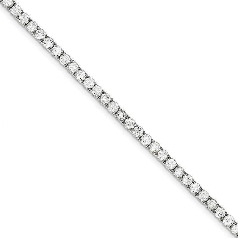 Sterling Silver CZ Bracelet | Weight: 10.95 grams, Length: 7mm, Width: mm - Seattle Gold Grillz