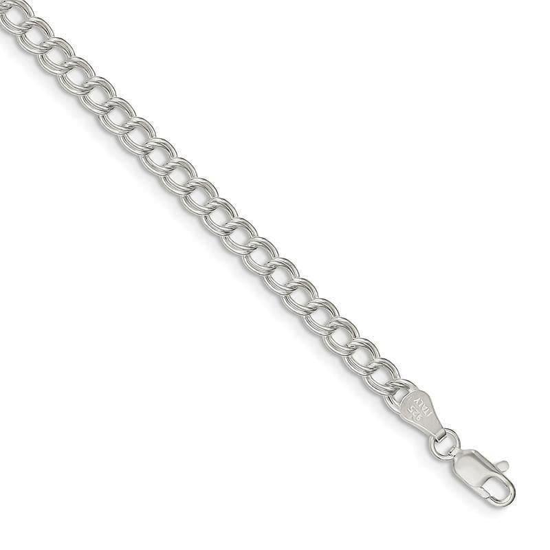 Sterling Silver Double Link Charm Bracelet - Seattle Gold Grillz