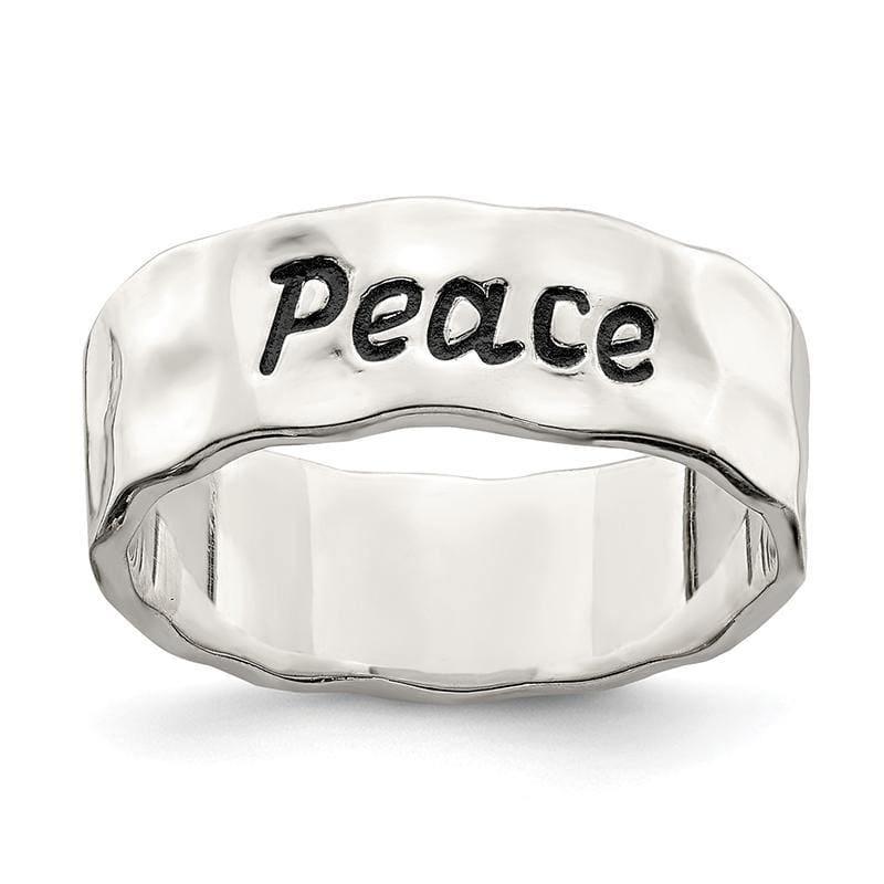 Sterling Silver Enamel, Hammered & Polished Ring - Seattle Gold Grillz