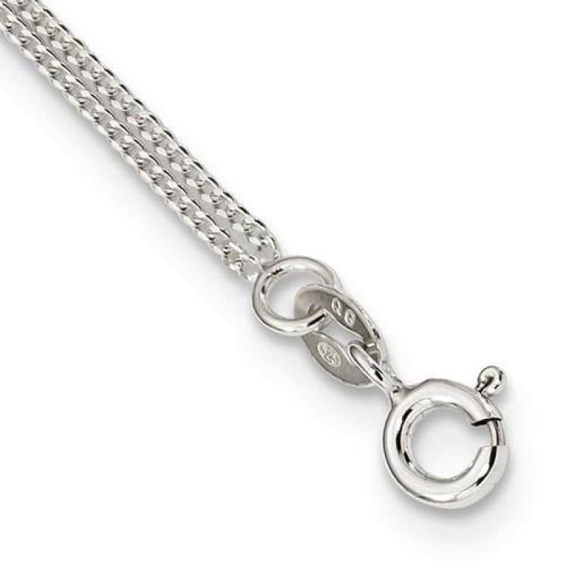 Sterling Silver Enameled Moon & Back 2-Strand 16 Bar Necklace - Seattle Gold Grillz