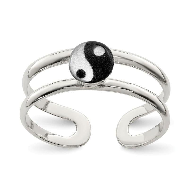 Sterling Silver Enameled Yin Yang Toe Ring - Seattle Gold Grillz