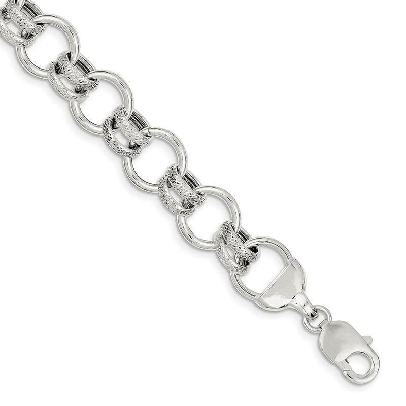 Sterling Silver Fancy Bracelet | Weight: 12.3 grams, Length: 7.5mm, Width: 0mm - Seattle Gold Grillz