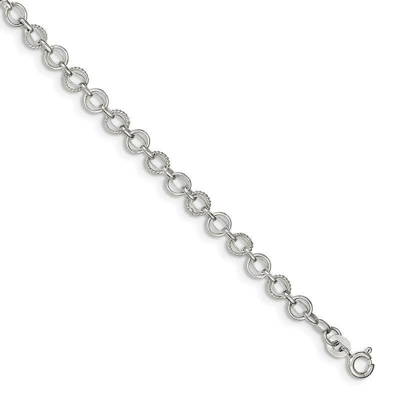 Sterling Silver Fancy Bracelet | Weight: 2.7 grams, Length: 7.25mm, Width: mm - Seattle Gold Grillz