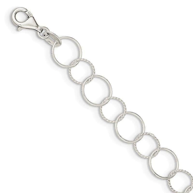 Sterling Silver Fancy Bracelet | Weight: 2.7 grams, Length: 7.5mm, Width: mm - Seattle Gold Grillz