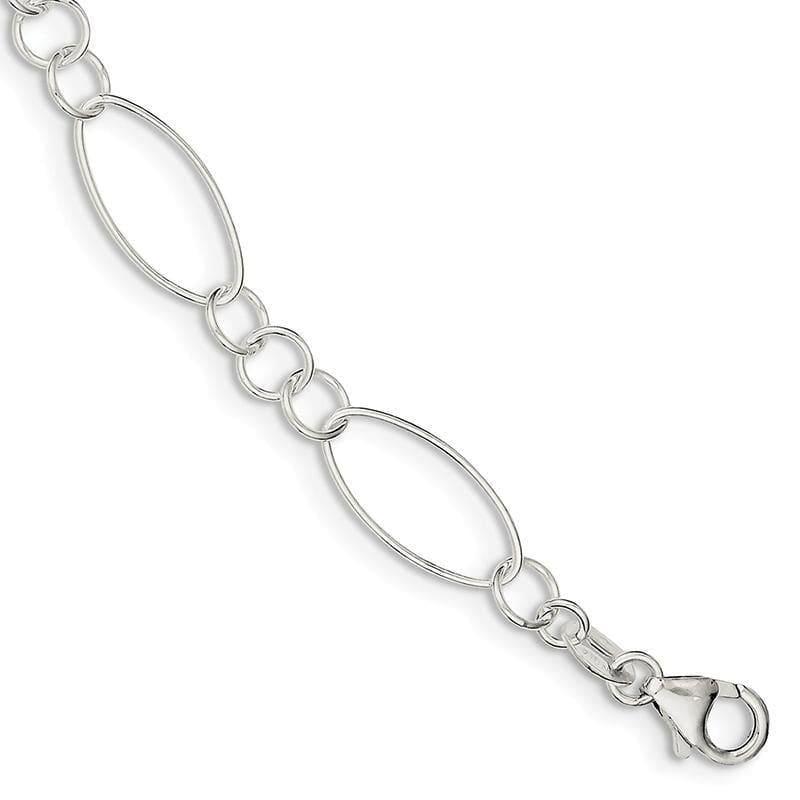 Sterling Silver Fancy Bracelet | Weight: 3.09 grams, Length: 7.5mm, Width: mm - Seattle Gold Grillz