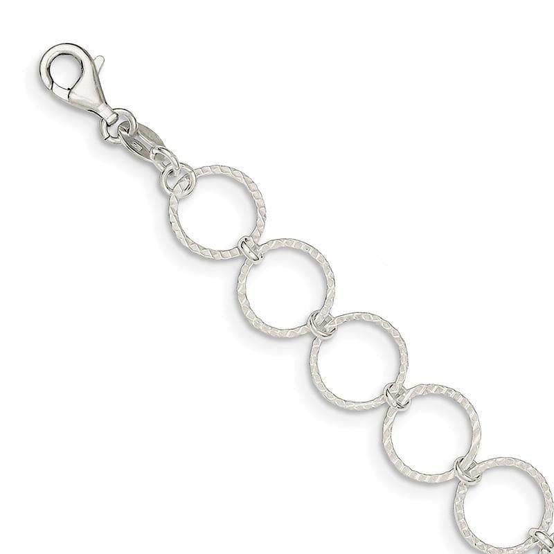 Sterling Silver Fancy Bracelet | Weight: 3.54 grams, Length: 7.5mm, Width: mm - Seattle Gold Grillz