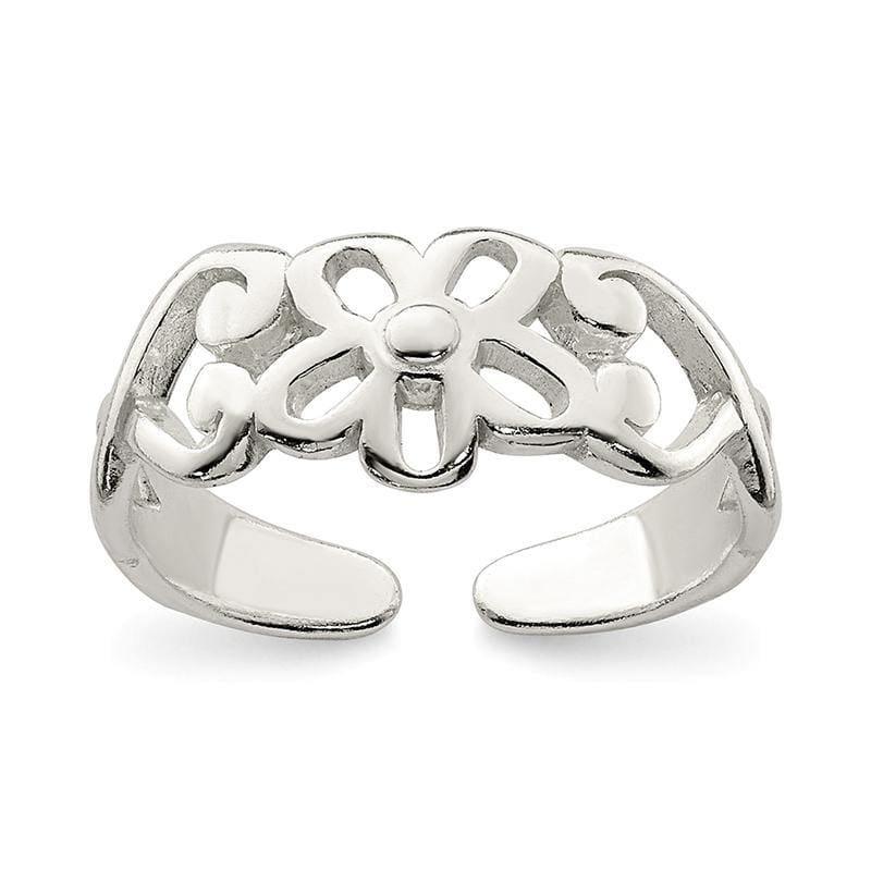 Sterling Silver Flower Toe Ring - Seattle Gold Grillz