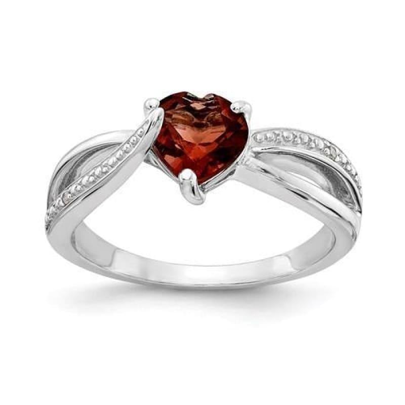 Sterling Silver Heart Shaped Syn Jan And Diamond Ring - Seattle Gold Grillz