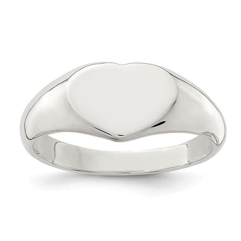 Sterling Silver Heart Signet Ring - Seattle Gold Grillz