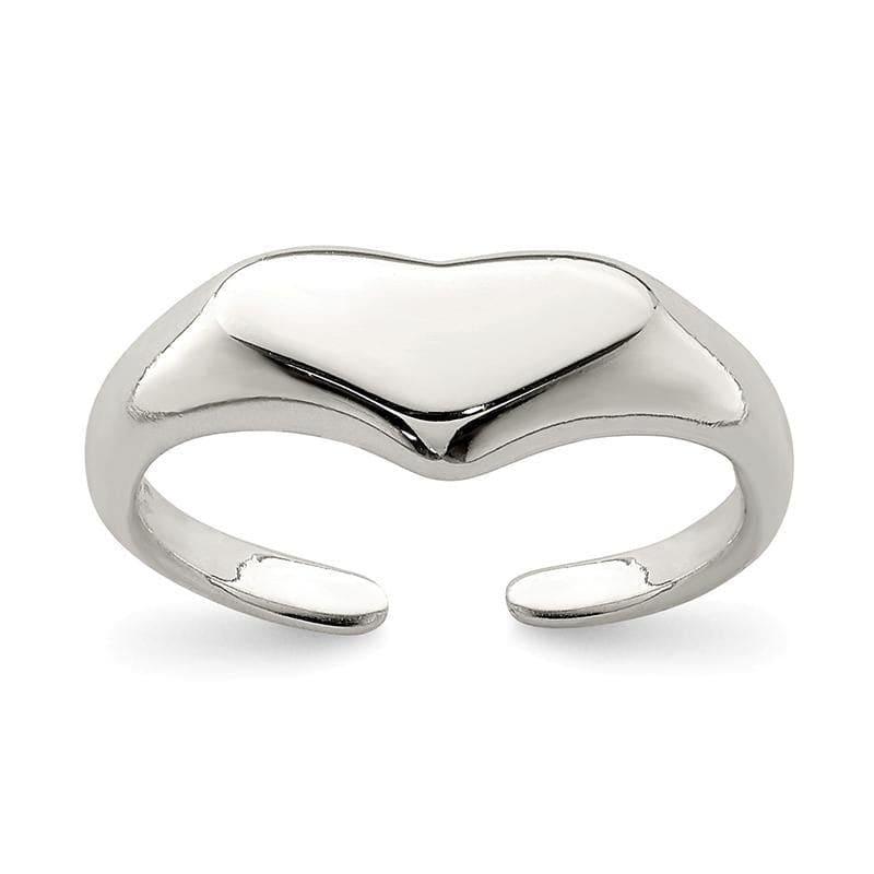 Sterling Silver Heart Toe Ring - Seattle Gold Grillz