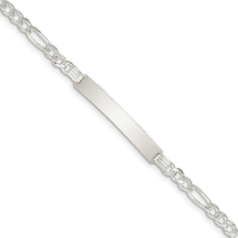 Sterling Silver ID Figaro Link Bracelet - Seattle Gold Grillz