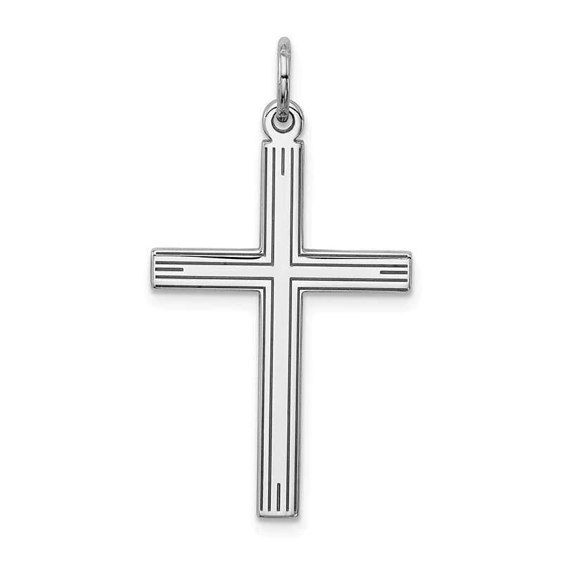 Sterling Silver Laser Designed Cross Pendant | Weight: 0.86 grams, Length: 30mm, Width: 17mm - Seattle Gold Grillz