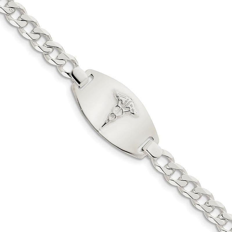 Sterling Silver Medical Jewelry Curb Link Bracelet - Seattle Gold Grillz