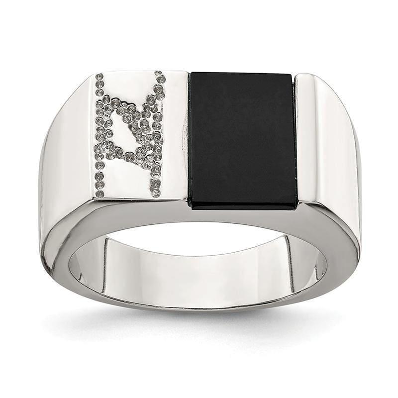 Sterling Silver Men's Onyx Ring - Seattle Gold Grillz