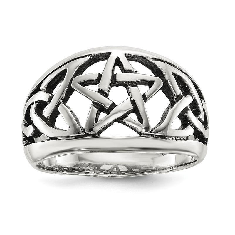 Sterling Silver Oxidized Star Ring - Seattle Gold Grillz