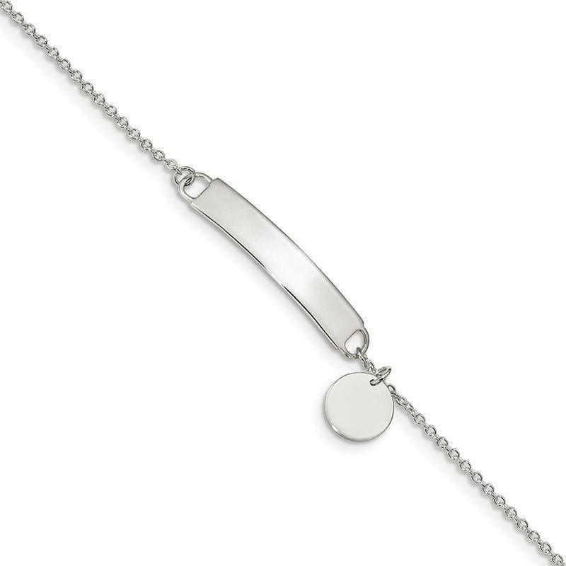 Sterling Silver Polished 7.5 inch ID Bracelet | Weight: 2.52 grams, Length: 7.5mm, Width: 1mm - Seattle Gold Grillz