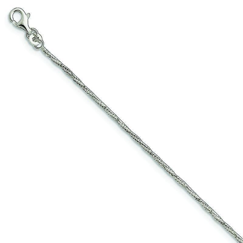Sterling Silver Polished Anklet | Weight: 2.4 grams, Length: 9mm, Width: mm - Seattle Gold Grillz