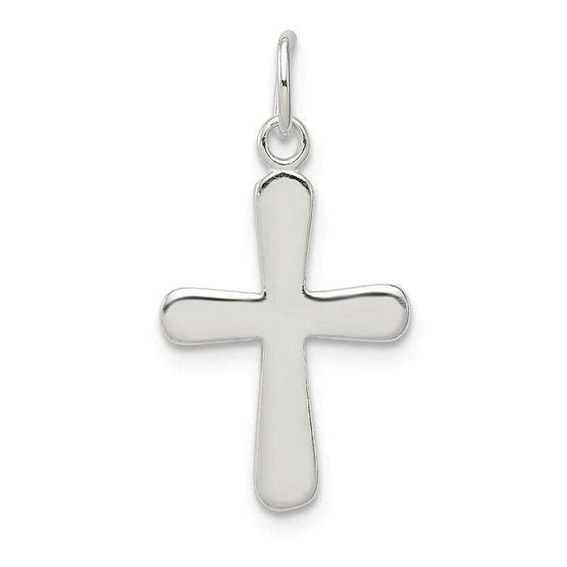 Sterling Silver Polished Cross Charm - Seattle Gold Grillz