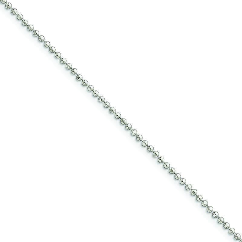 Sterling Silver Polished Fancy Beaded Anklet | Weight: 3 grams, Length: 9mm, Width: mm - Seattle Gold Grillz