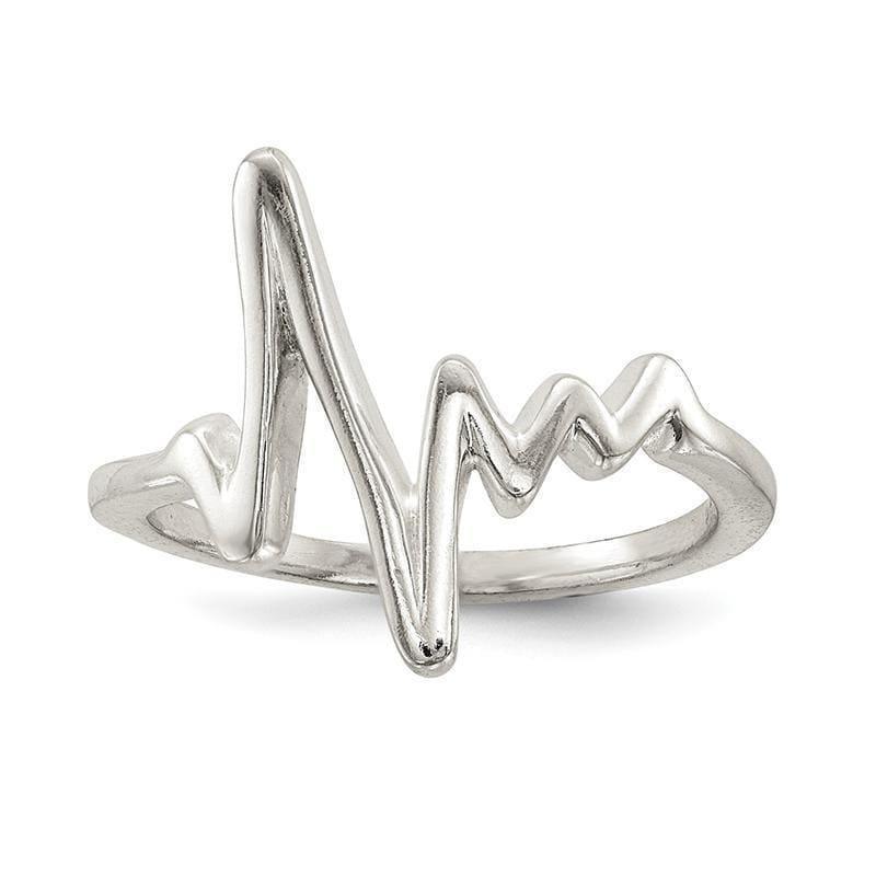 Sterling Silver Polished Fancy Heartbeat Ring - Seattle Gold Grillz