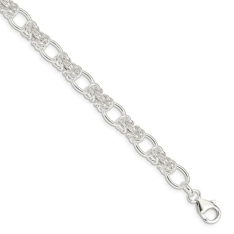 Sterling Silver Polished Fancy Link Bracelet | Weight: 15.76 grams, Length: 7.75mm, Width: mm - Seattle Gold Grillz