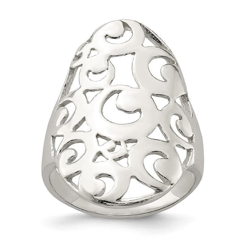 Sterling Silver Polished Filigree Ring - Seattle Gold Grillz