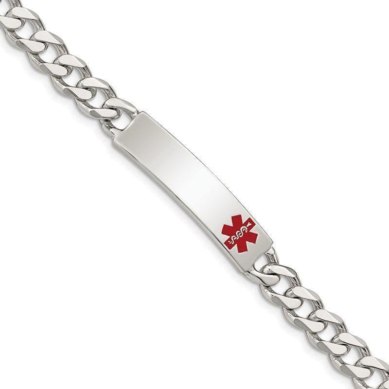Sterling Silver Polished Medical Curb Link ID Bracelet - Seattle Gold Grillz