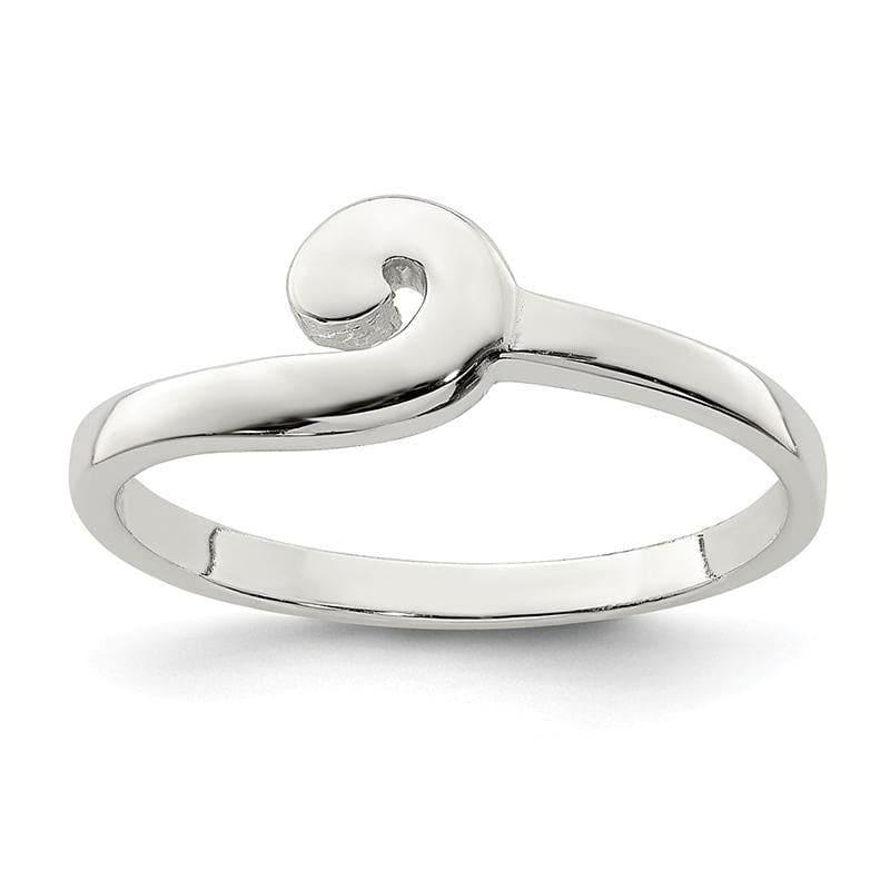 Sterling Silver Polished Swirl Ring - Seattle Gold Grillz
