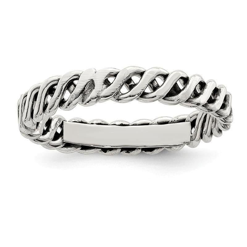 Sterling Silver Polished Weaved 3.5mm Women's Ring - Seattle Gold Grillz