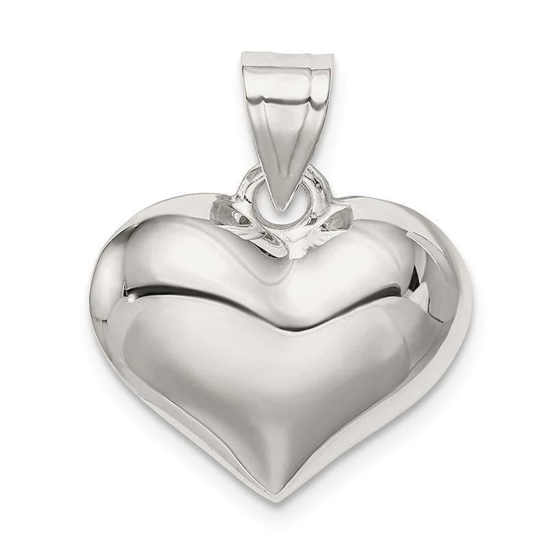 Sterling Silver Puffed Heart Charm - Seattle Gold Grillz