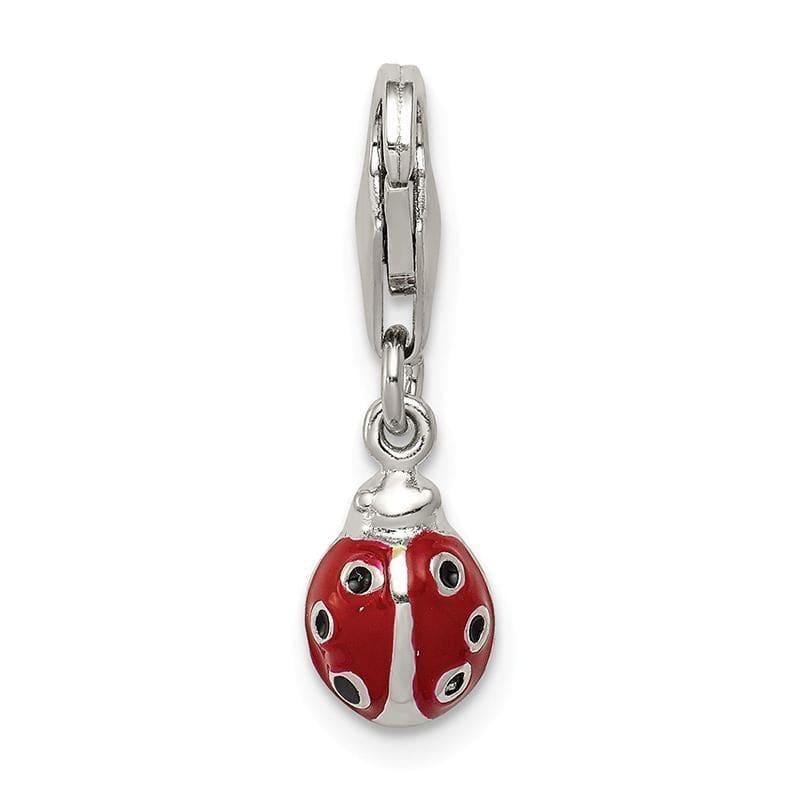 Sterling Silver Red Enameled Lady Bug Charm - Seattle Gold Grillz