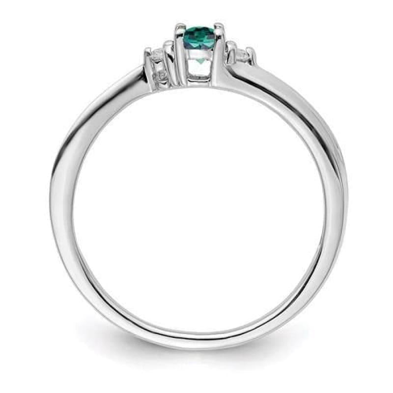 Sterling Silver Rhodium-Plated Created Alexandrite Birthstone Ring - Seattle Gold Grillz