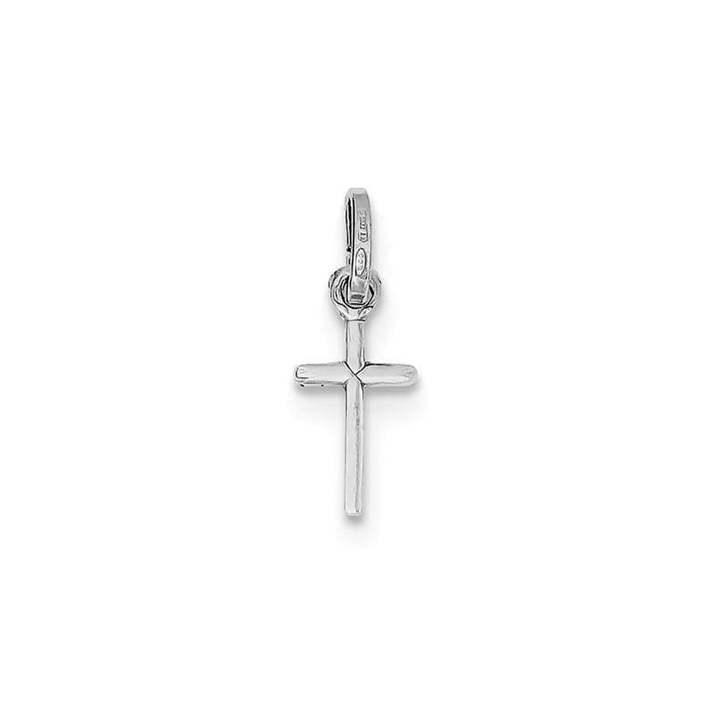 Sterling Silver Rhodium-plated Cross Charm - Seattle Gold Grillz