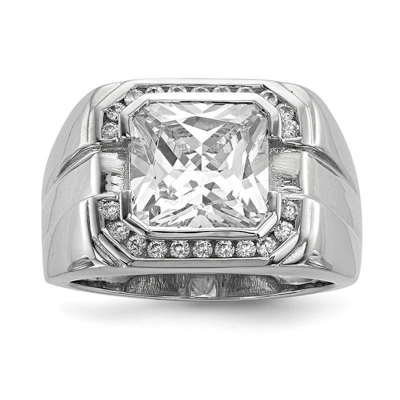 Sterling Silver Rhodium-plated Mens CZ Ring - Seattle Gold Grillz
