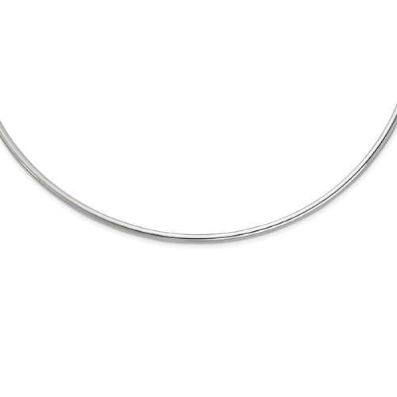 Sterling Silver Rhodium-plated Neck Collar Necklace | Weight: 7.2 grams, Length: mm, Width: mm - Seattle Gold Grillz