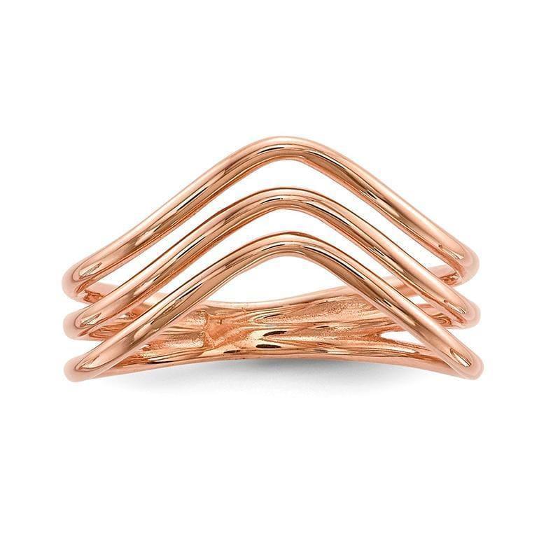 Sterling Silver Rose-tone 3-band Ring - Seattle Gold Grillz