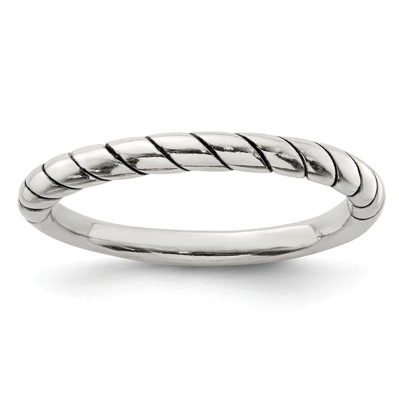 Sterling Silver Stackable Twist Ring - Seattle Gold Grillz